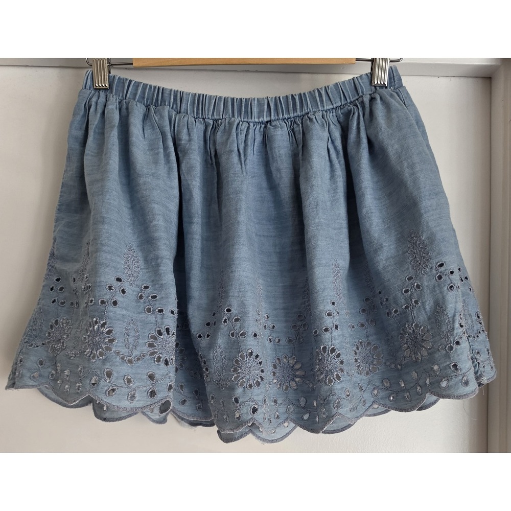SO‎ Women's Blue Floral Cotton Mini Skirt Size S Casual Summer